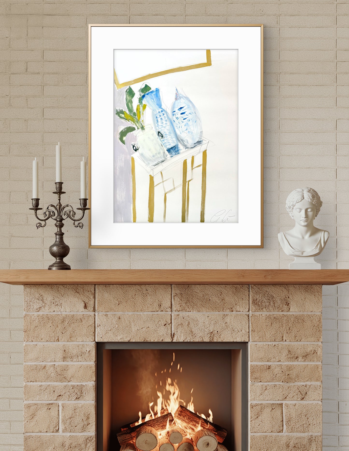 Original Abstract Oil Painting Giclee Fine Art Print, size 30”x40.