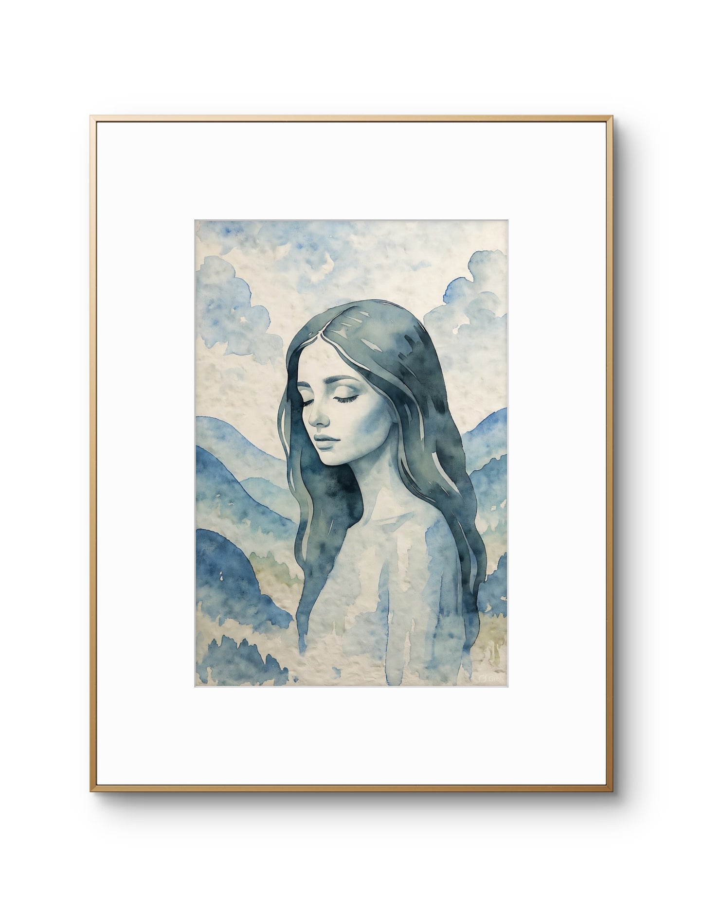 Minimalist Nude Figure Watercolor Oversized Art Print, Modern Figure Drawing, Female Nude Figure Art, Abstract Nude Figure