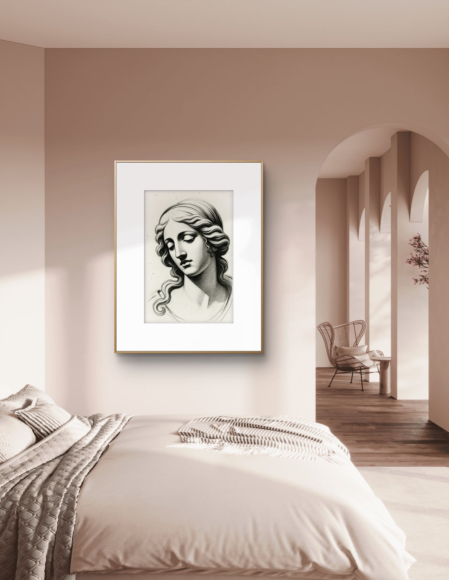 Minimalist Nude Figure Oversized Art Print, Modern Figure Drawing, Female Nude Figure Art, Abstract Nude Figure, Black & White Line Art