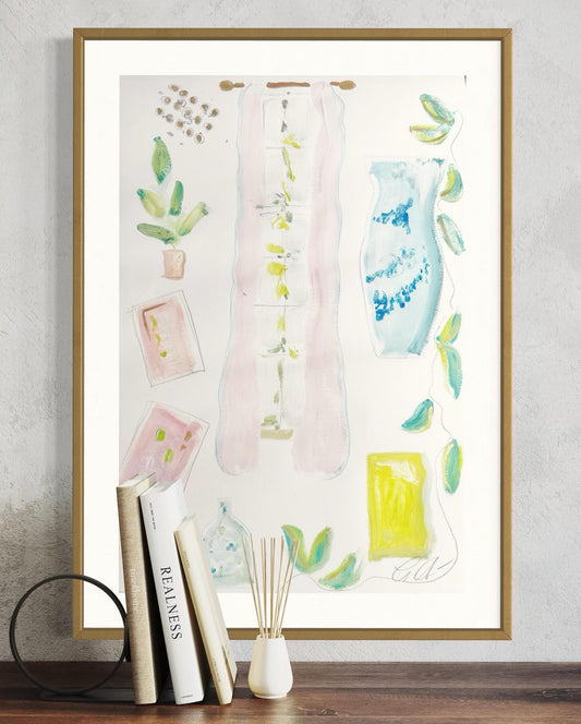 Original Abstract Mixed Media Painting on Canvas, 24"x30"