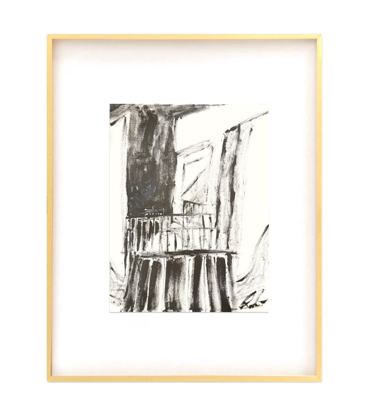 Original Abstract Architectural Fine Art Print, Black & White Monochrome Print (8x10)