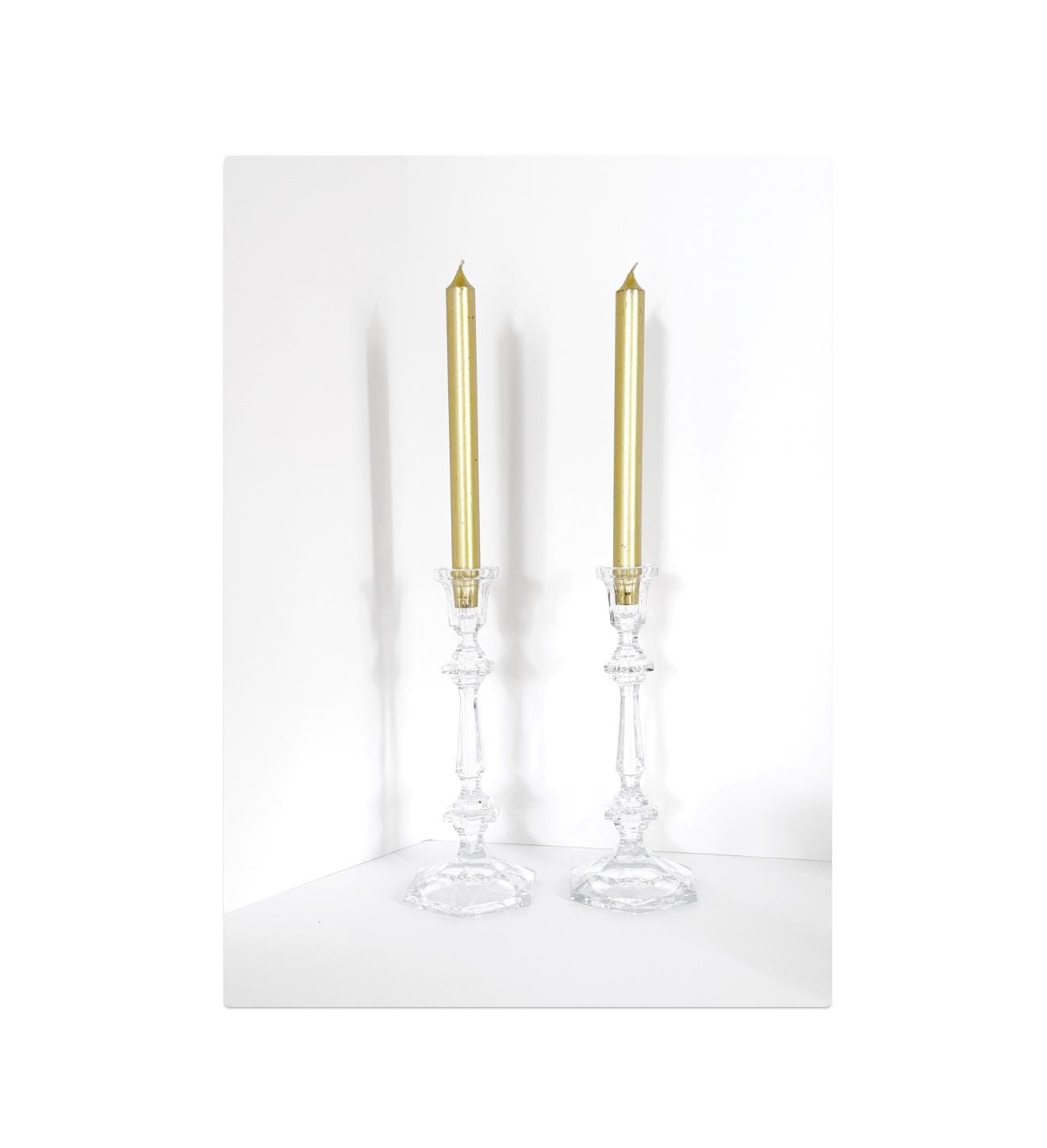 Pair of Crystal Candlestick Holders