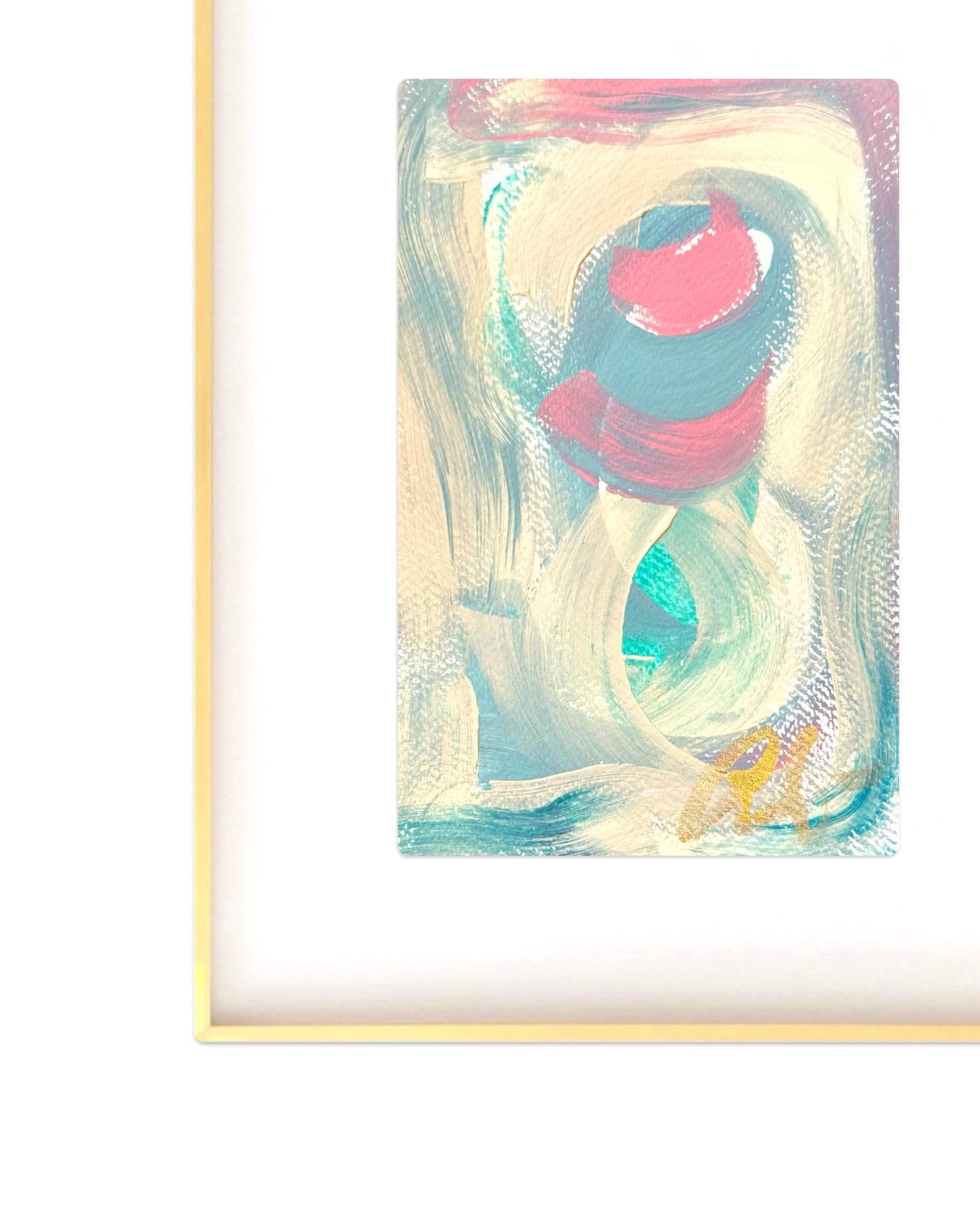 Original Abstract Fine Art Prints, Green, Pink, Blue, Pair (5x7), Abstract Artwork