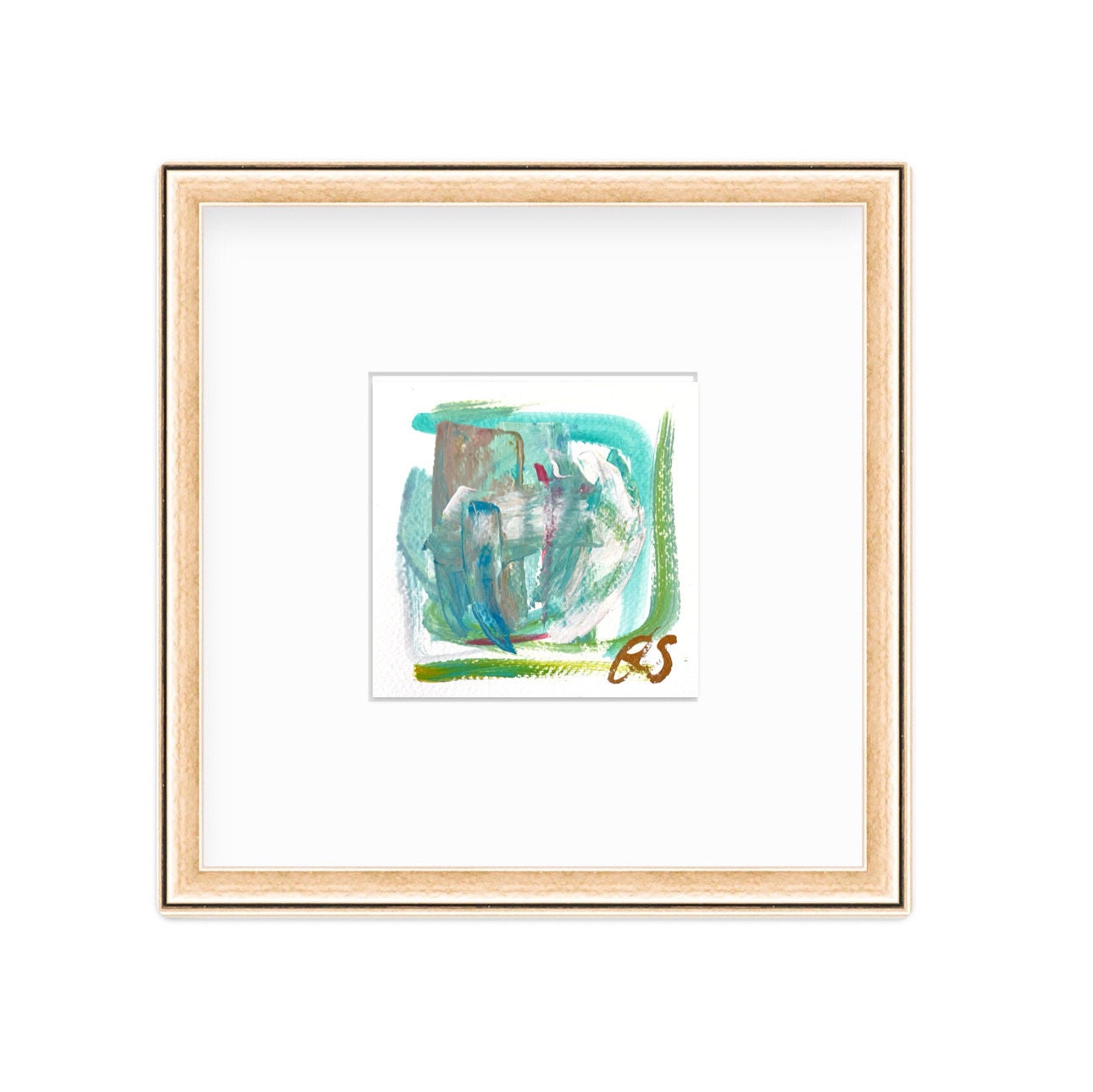 Original Abstract Art, Set of Six Paintings for Frame Gallery, size 5”x5”