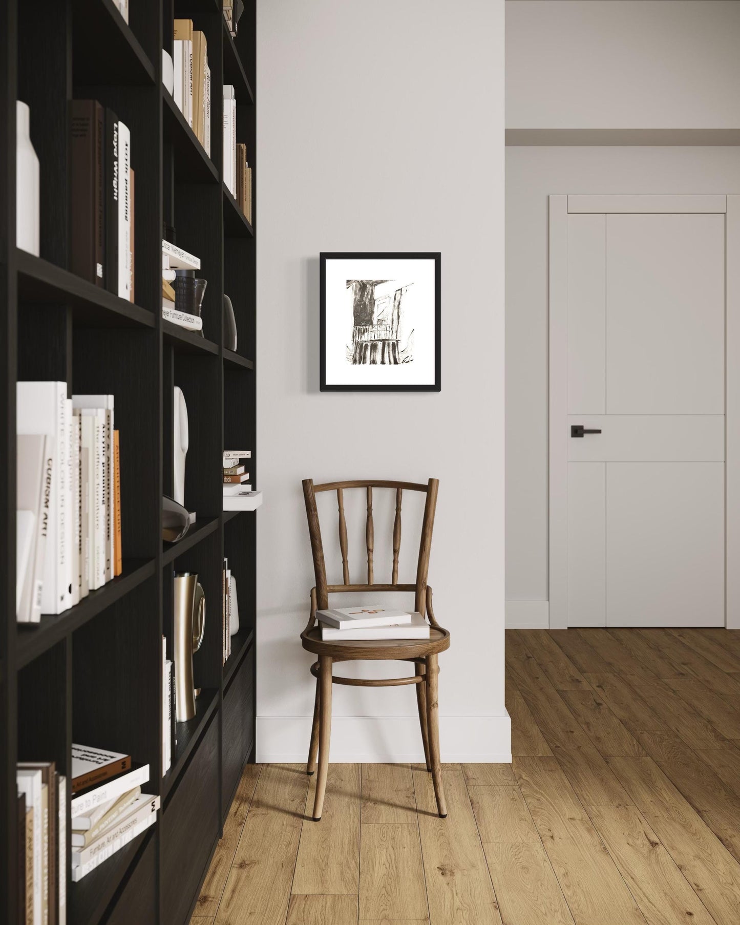 Original Abstract Architectural Fine Art Print, Black & White Monochrome Print (8x10)