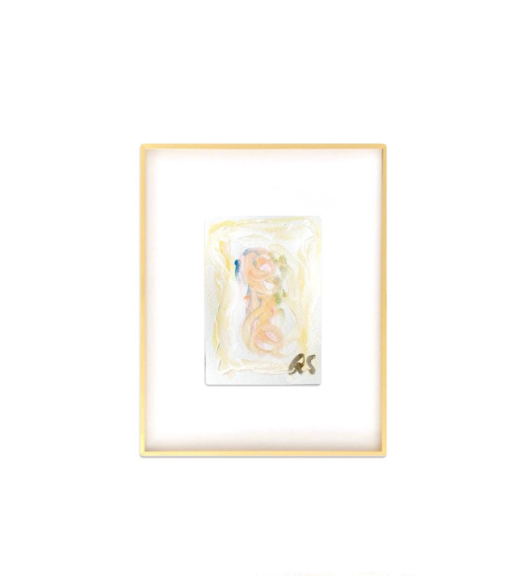 Original Abstract Watercolor Painting, Digital Print, Digital Download, Blue, Pink, and Green, 4x6