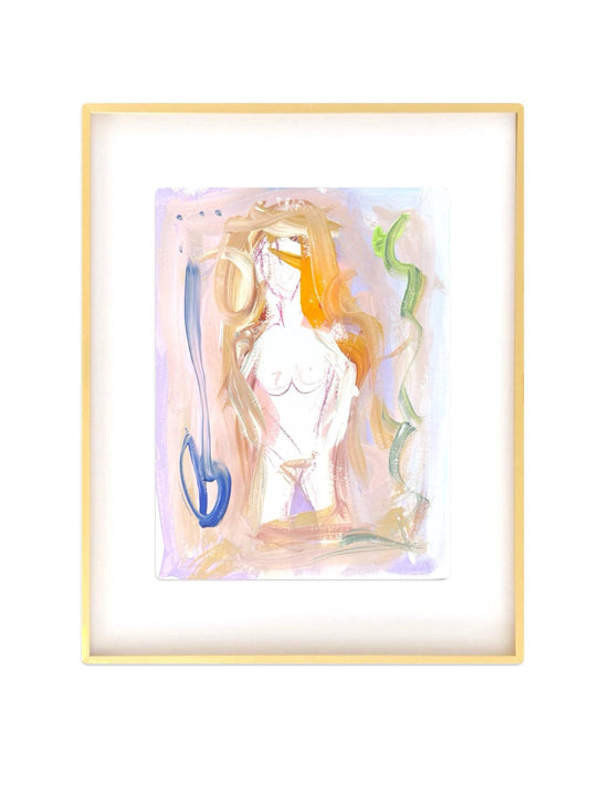 Original Abstract Watercolor Nude Female Painting, Digital Print, Digital Download, Pink, Purple, 8x10, “Anastasia”