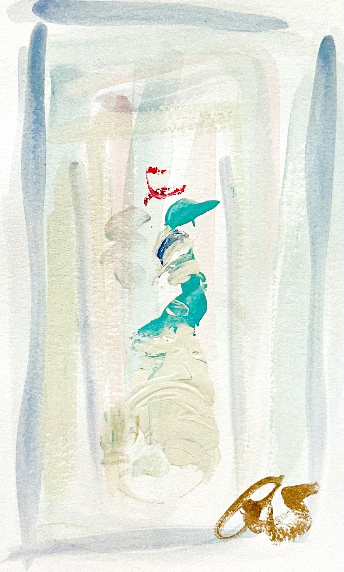 Original Abstract Artwork, Set of 4, Mixed Media, 5" x 7", Original Artwork, Pink Art, Blue Art, Neutral Artwork, Pastel Wall Decor