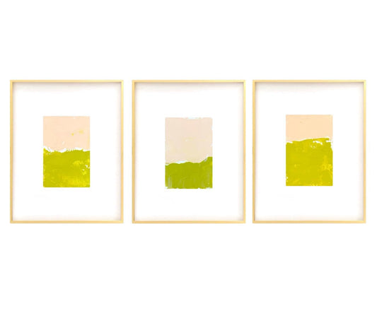 Original Abstract Mixed Media Painting, Set of 3, Abstract Wall Art, 5”x5” (Mat size 11”x14”), Neutral Artwork, Artwork for Interior Design