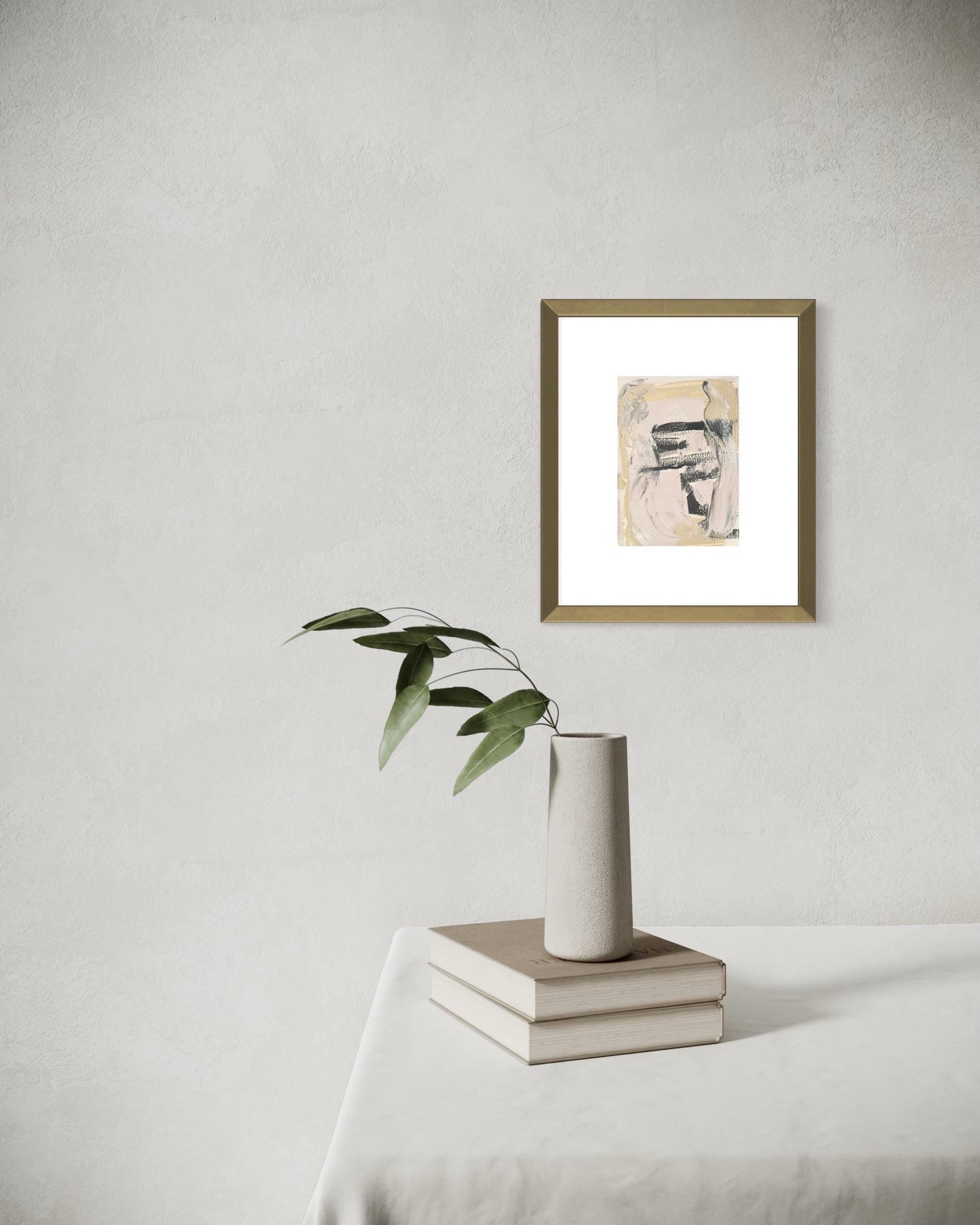 Original Abstract Art Print, Black & White Monochrome Print (5x7)