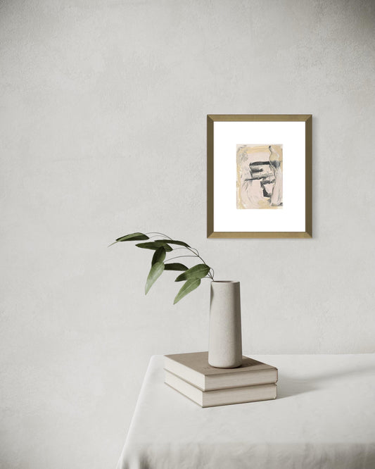 Original Abstract Art Print, Black & White Monochrome Print (5x7)