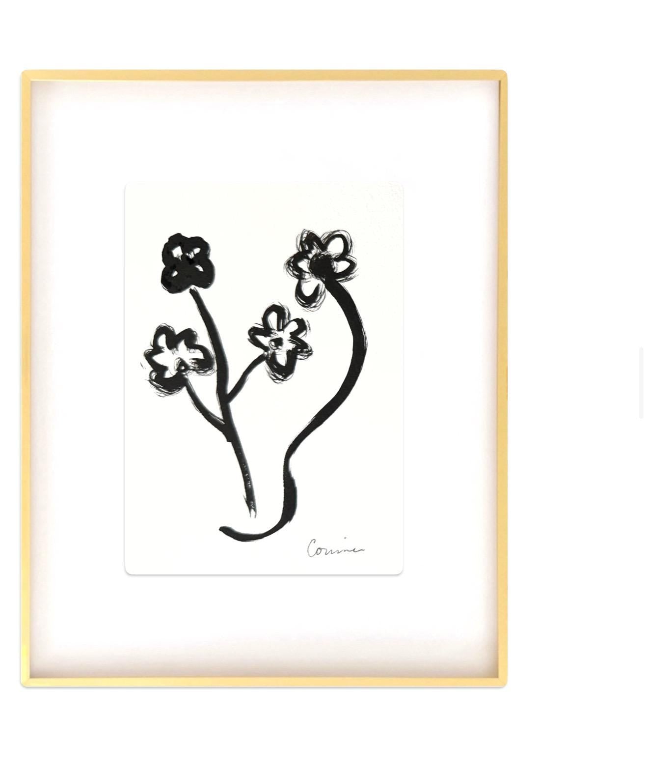 Original Abstract Fine Art Print, Black & White Floral Monochrome Prints, Pair (5x7)