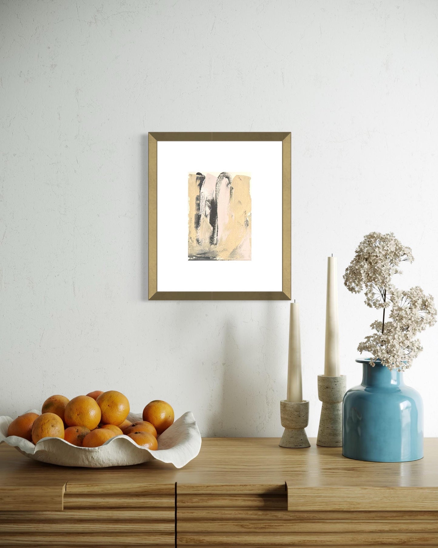 Original Abstract Fine Art Print, Black, White, Taupe, Pink, Monochrome Print (5x7), Abstract Artwork