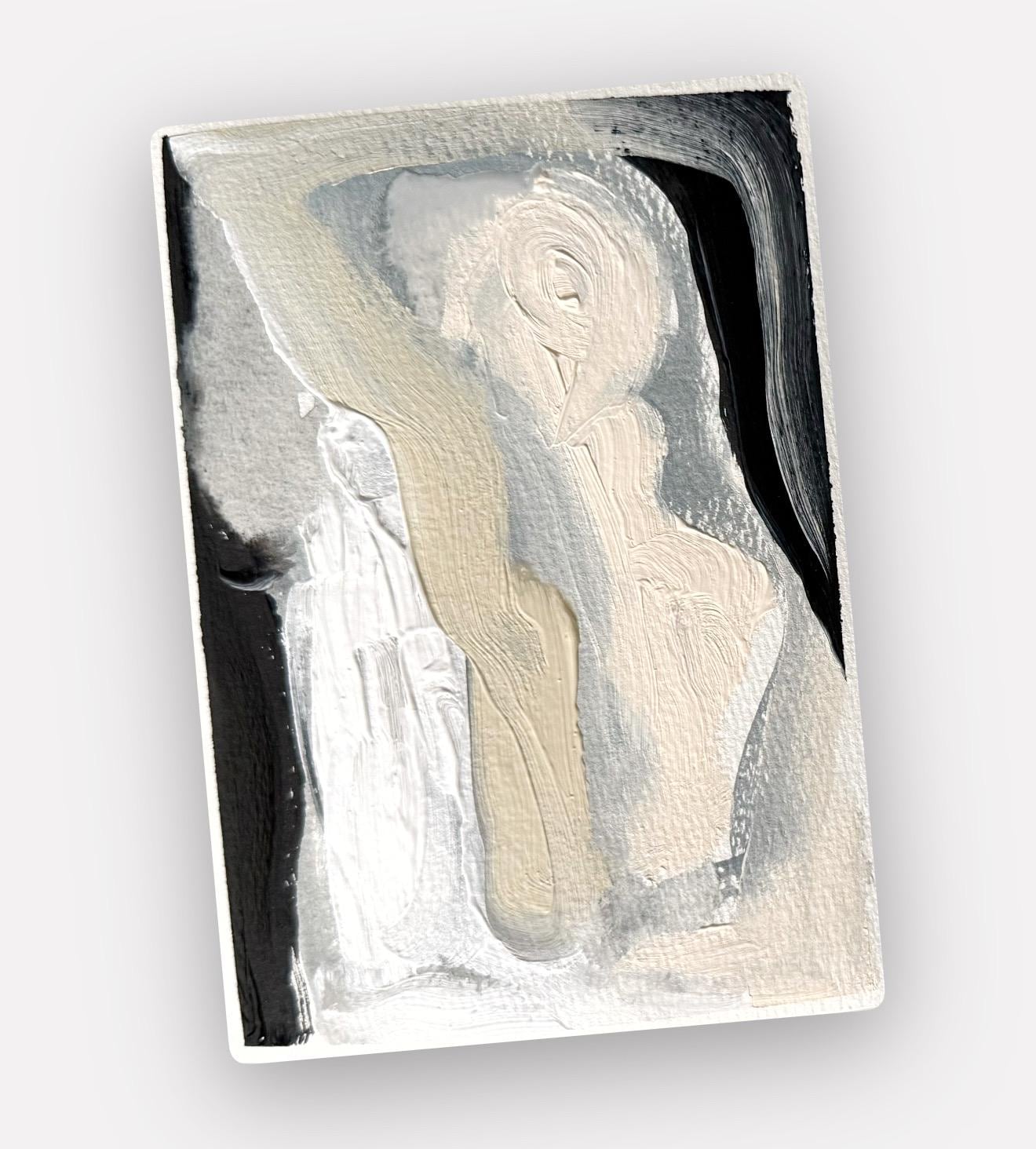 Original Abstract Fine Art Print, Black & White Monochrome Print (5x7)