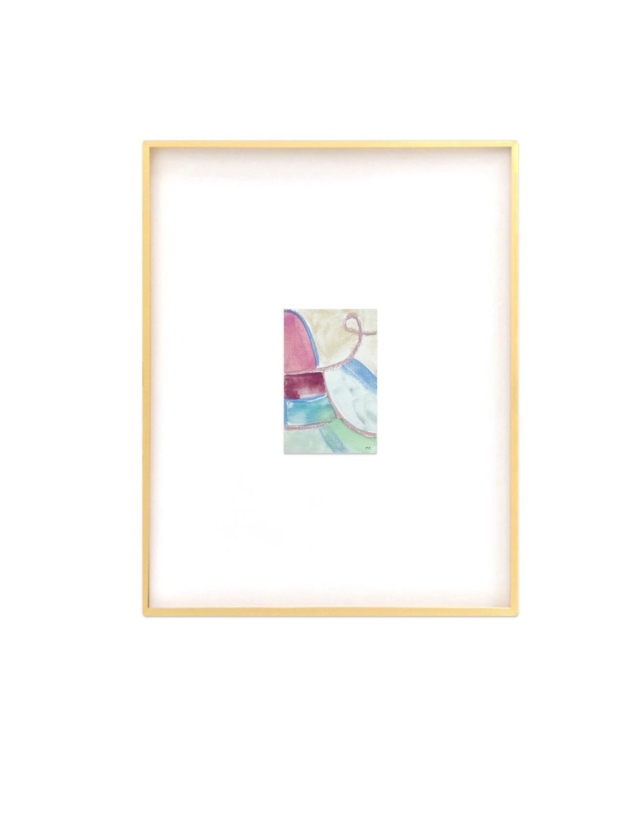 Original Abstract Watercolor Painting, Digital Print, Digital Download, Blue, Pink, and Green, 4x6, Abstract Artwork