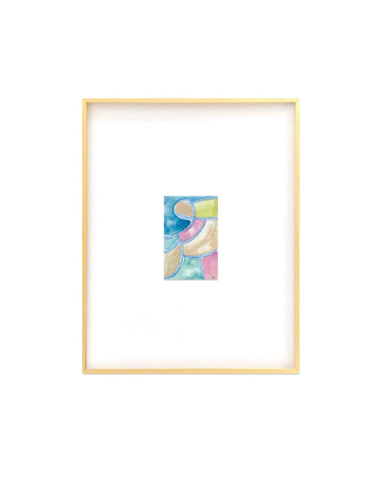 Original Abstract Watercolor Painting, Digital Print, Digital Download, Blue, Pink, and Chartreuse, 4x6