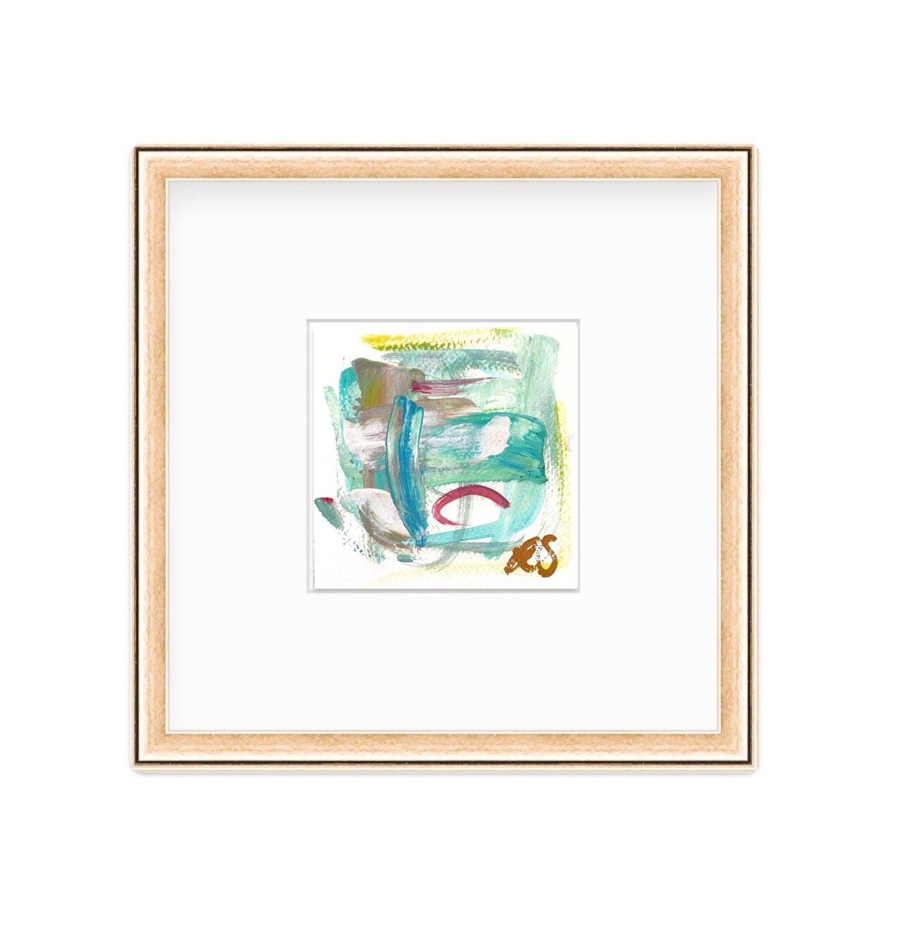 Original Abstract Art, Set of Six Paintings for Frame Gallery, size 5”x5”