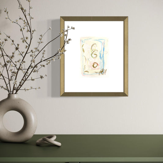 Original Abstract Watercolor Painting, Digital Print, Digital Download, Blue, Pink, and Green, 5x7