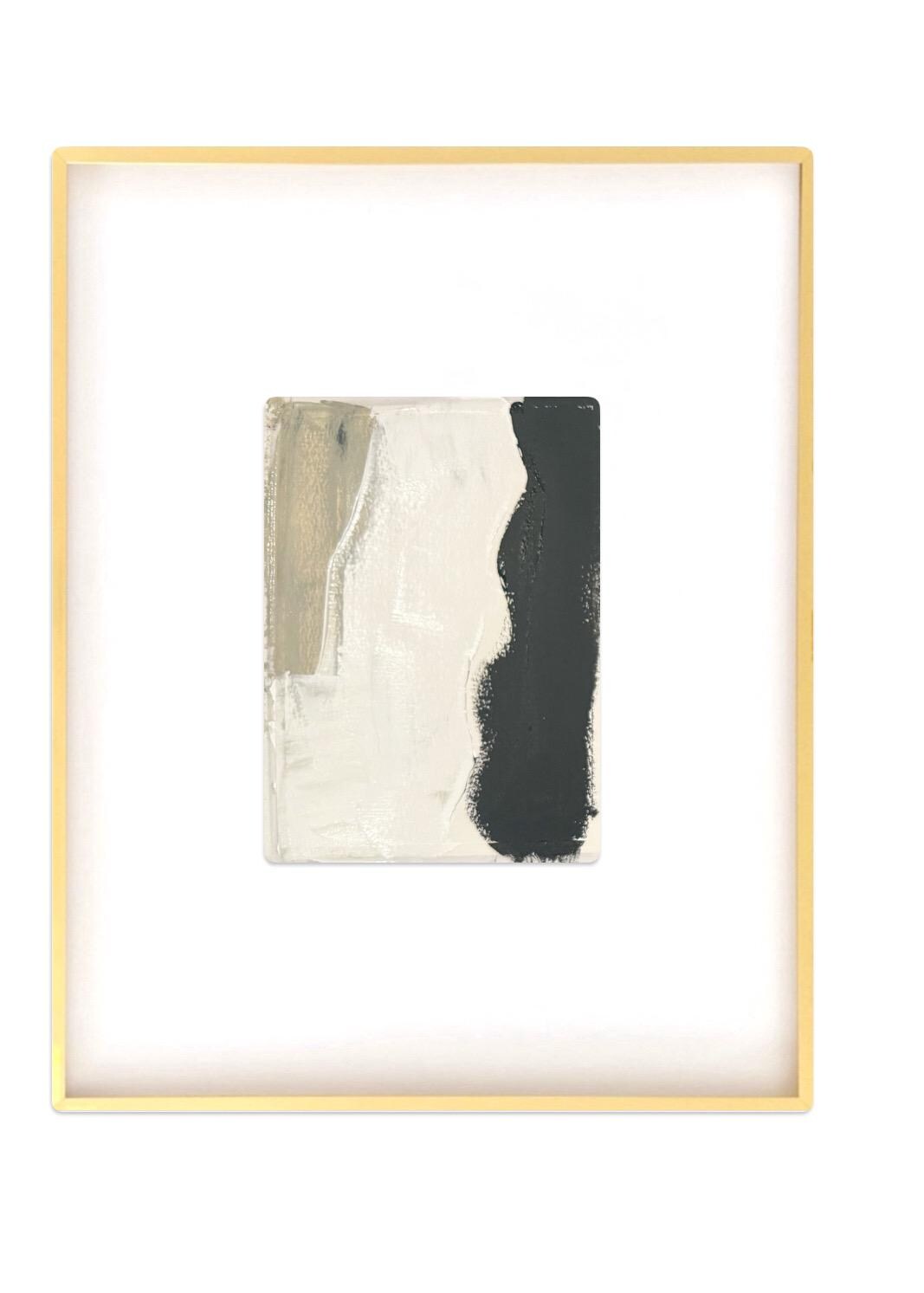 Original Abstract Fine Art Print, Black, White, & Taupe Monochrome Prints, Pair (5x7), Abstract Artwork