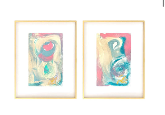 Original Abstract Watercolor Paintings Digital Print, Fine Art Print, Digital Download, Abstract Artwork, Pink, Blue, Green, 8x10