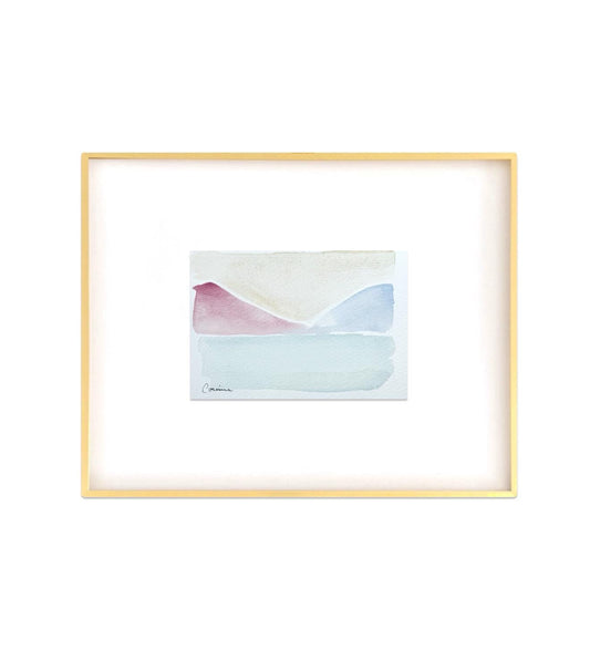 Original Abstract Watercolor Landscape Painting, Digital Print, Digital Download, Blue, Green, and Burgundy, 5x7