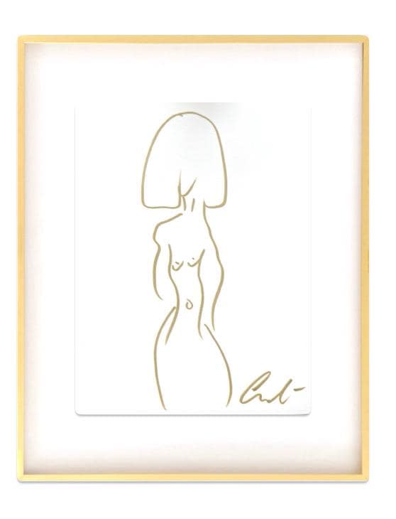 Original Abstract Watercolor Paintings Digital Print, Fine Art Print, Digital Download, Abstract Artwork, Gold Figure Line Drawing, 8x10