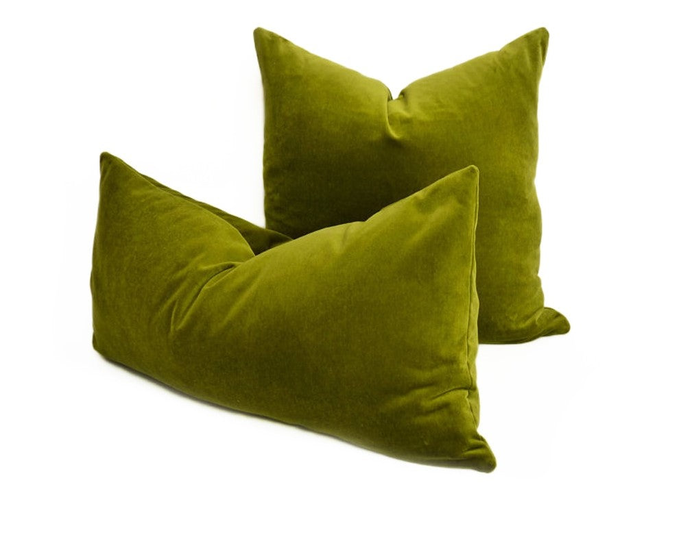 Luxury Velvet Pillow Cover Olive Green