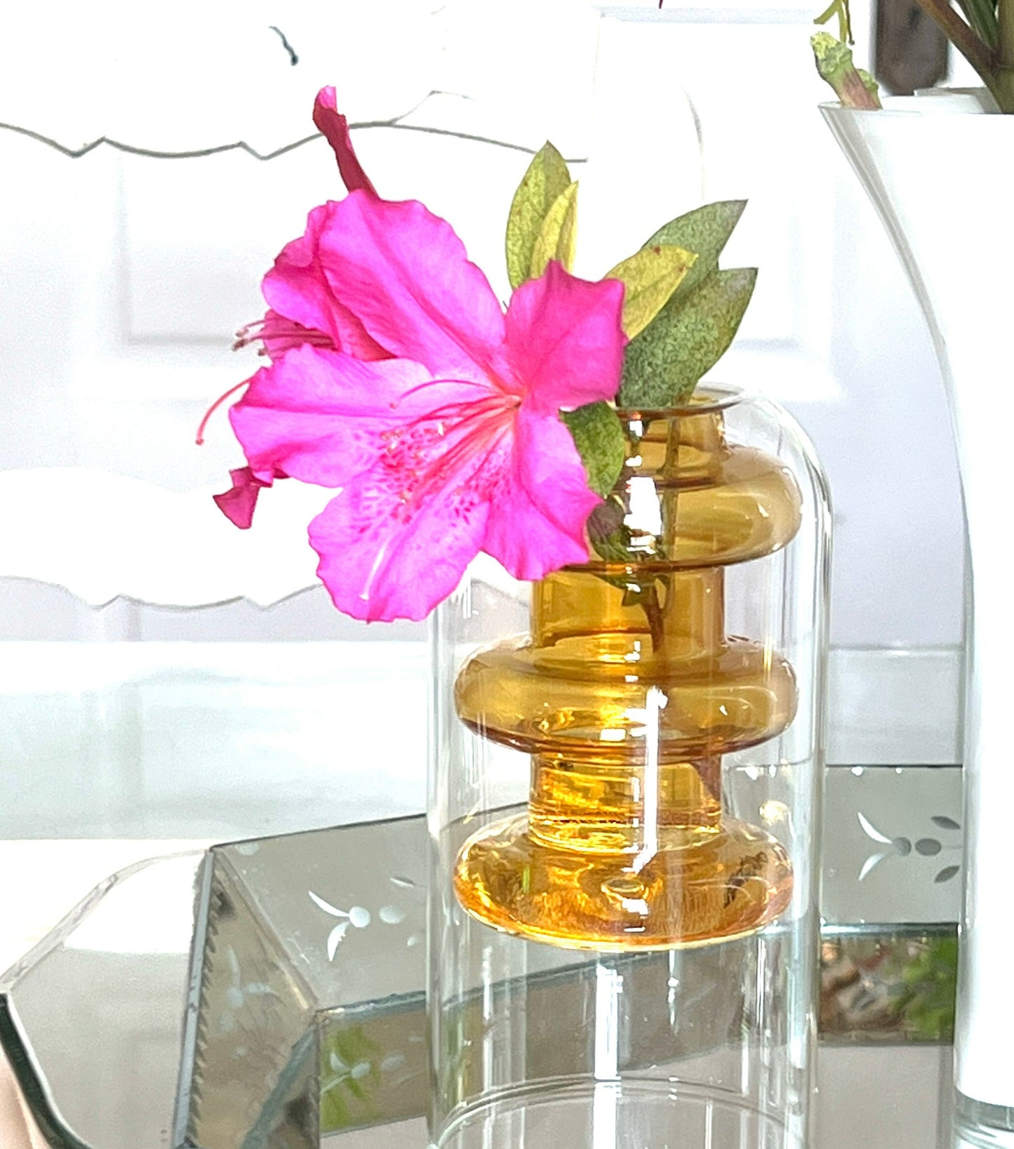 Double Layer Hand Blown Glass Vase