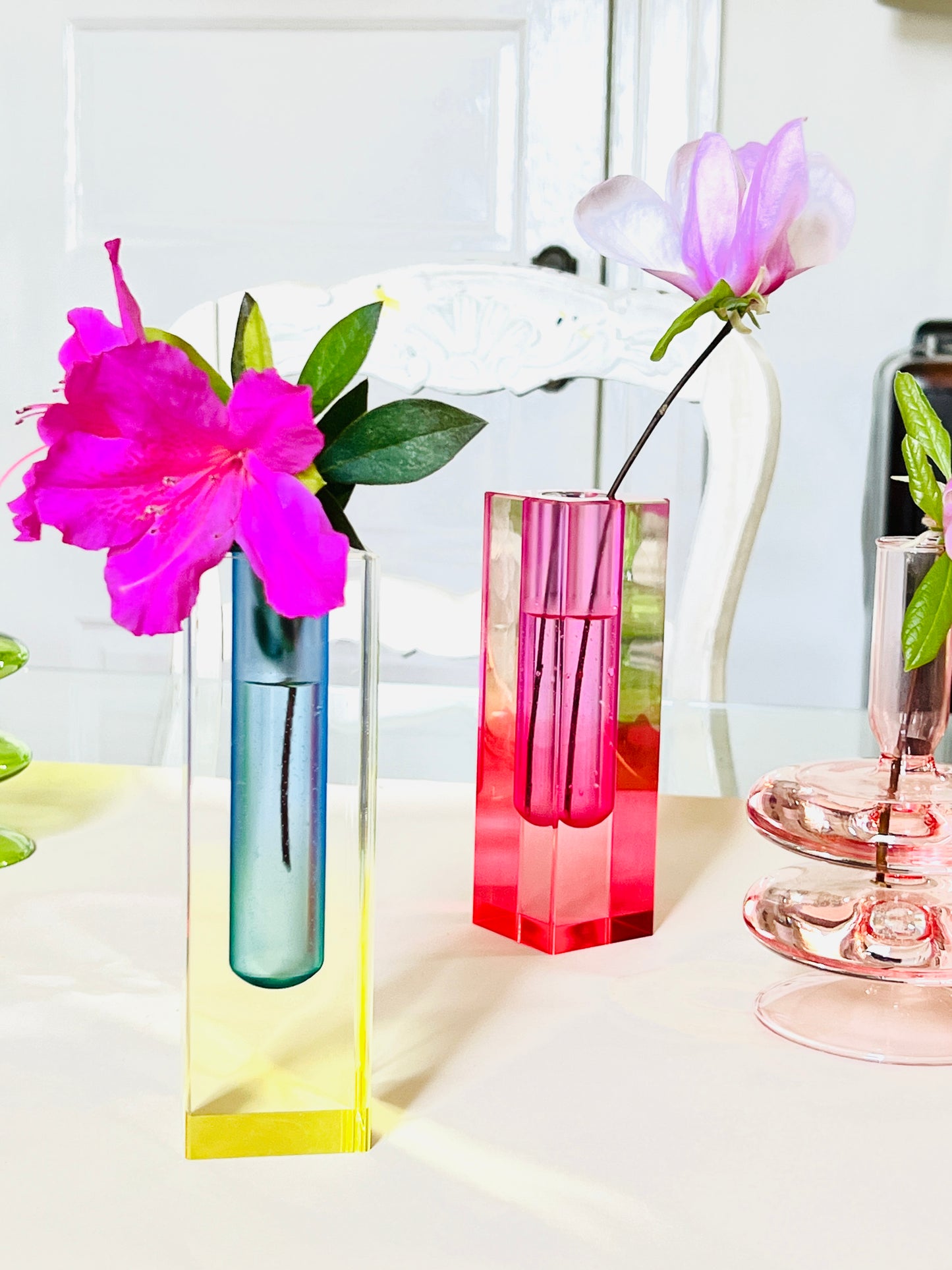 Neon Acrylic Mini Bud Vase Set 4