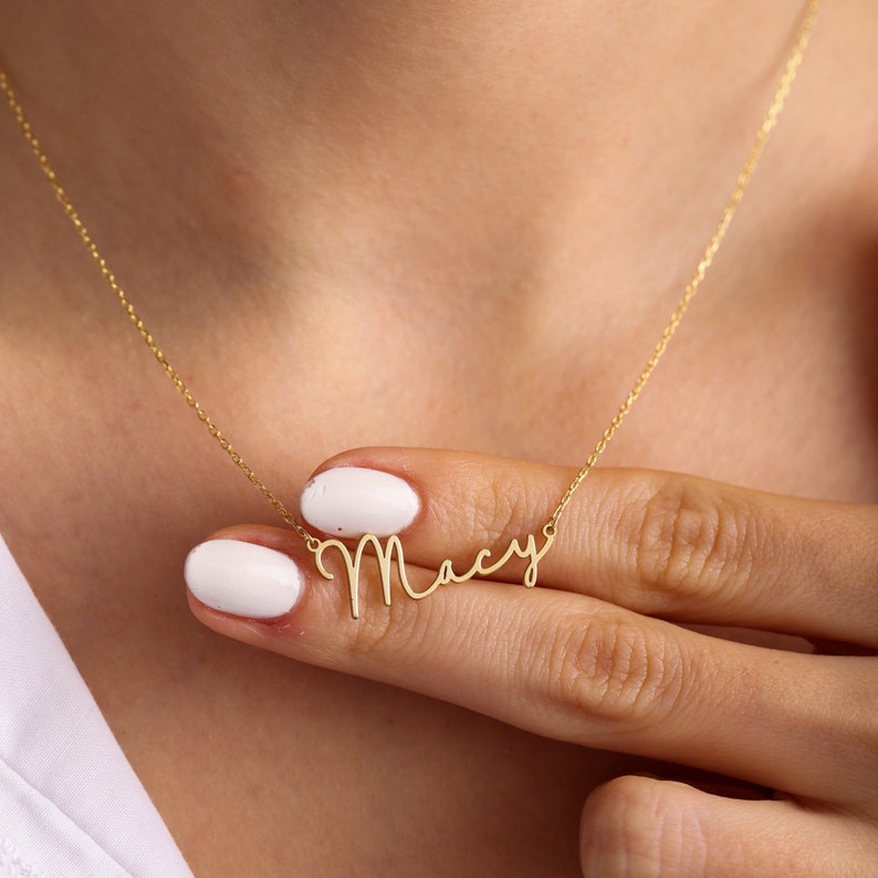Personalized Custom Signature Necklace For Women Nameplate Jewelry Stainless Steel Name Necklace Collier BFF Free Shipping Items